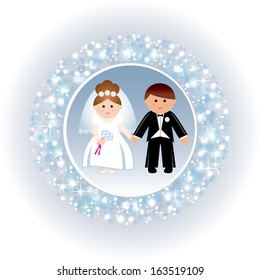 Greeting card with a wedding. vector, EPS 10