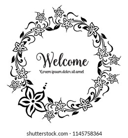 Greeting card welcome with flower design art vector illustration