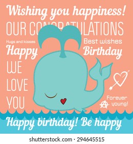 Greeting card with whale