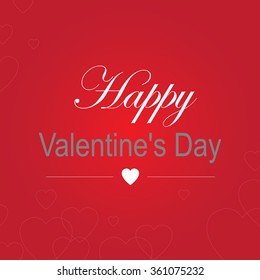 greeting card with white and gray text and heart Valentine's Day 2. vector