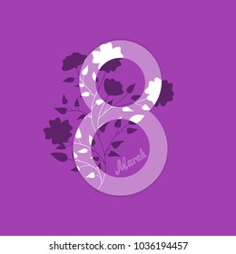 Greeting card with a woman's day. 8 march