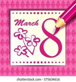 Greeting card for Women s day. Vector illustration.