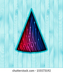 Greeting card, wooden background, vector illustration 