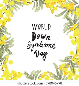 Greeting card of the World Down Syndrome Day. Vector abstract background