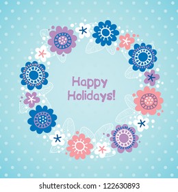 Greeting card with wreath