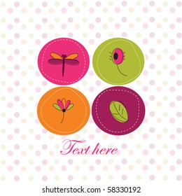 Greeting card for your life events,bright childish card