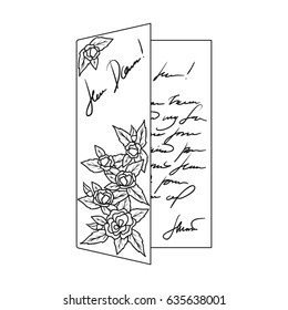 Greeting card.Mail and postman single icon in outline style vector symbol stock illustration web.