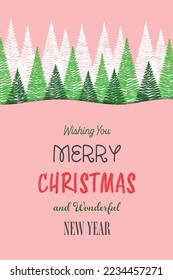 Greeting cards with abstract Christmas trees. Vector illustration
