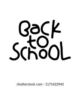 greeting cards of back to school with cute hand lettering style white background