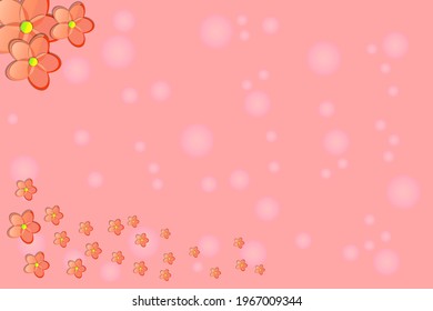 Fondo de tarjetas de felicitación con espacio de copia. Fondo rosa con flores de papel. Estilo de origami de plantilla para tarjetas postales de día de cumpleaños o boda, madre, mujer o mujer. Ilustración vectorial de acciones