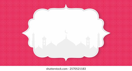 greeting cards or banner Ramadan and Eid white background with copy space,Eid Al-Fitr Mubarak, Ramadan Kareem, Islamic Style Greeting Background Collection Set with Arabic Ornaments
