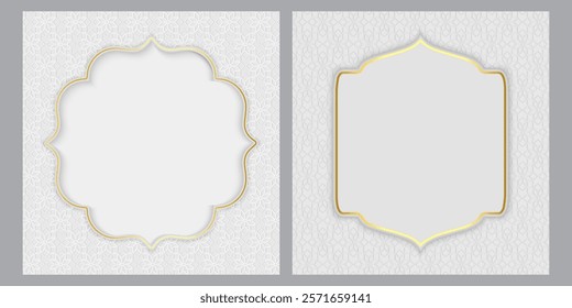 greeting cards banner Ramadan and Eid white background with copy space,Eid Al-Fitr Mubarak, Ramadan Kareem, Islamic Style Greeting Background Collection Set with Arabic Ornaments