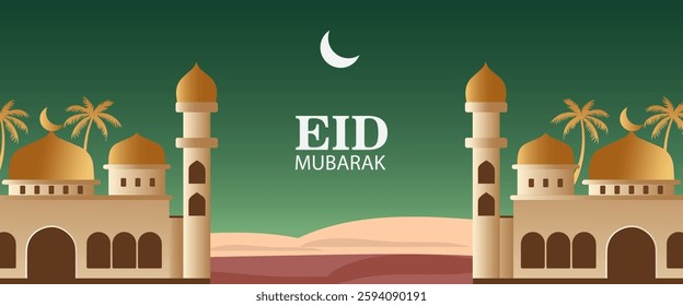 greeting cards banner Ramadan and Eid background with copy space,Eid Al-Fitr Mubarak, Ramadan Kareem slamic Style night Background Collection Set with green,blue,purple,yellow color Arabic Ornaments