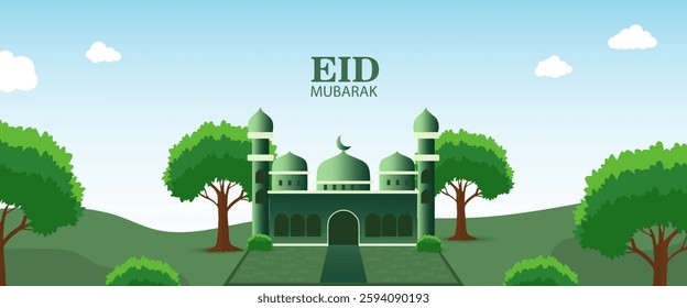 greeting cards banner Ramadan and Eid background with copy space,Eid Al-Fitr Mubarak, Ramadan Kareem slamic Style night Background Collection Set with green,blue,purple,yellow color Arabic Ornaments
