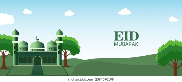 greeting cards banner Ramadan and Eid background with copy space,Eid Al-Fitr Mubarak, Ramadan Kareem slamic Style night Background Collection Set with green,blue,purple,yellow color Arabic Ornaments