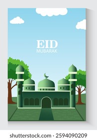 greeting cards banner Ramadan and Eid background with copy space,Eid Al-Fitr Mubarak, Ramadan Kareem slamic Style night Background Collection Set with green,blue,purple,yellow color Arabic Ornaments
