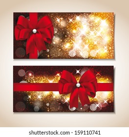 greeting cards with bows and copy space