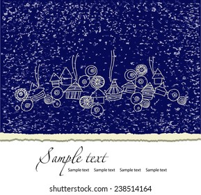  Greeting cards with Christmas and New Year holidays. Winter landscape. Vector illustration.