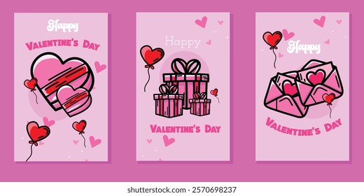 Greeting cards collection for valentines day