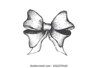 Greeting cards. Decorative bow. Hand drawn illustration.