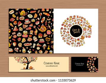 Greeting cards, design idea for sweets shop company