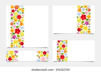 Greeting cards with floral patterns. Vector illustration.