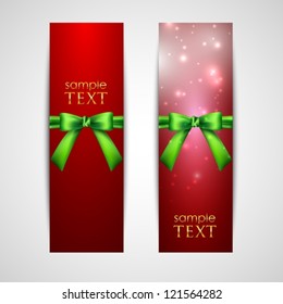 greeting cards with green bows