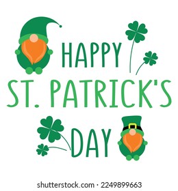 Greeting cards for Happy St. Patrick's Day with leprechauns and 