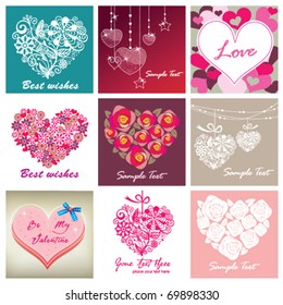 Greeting cards with heart shape