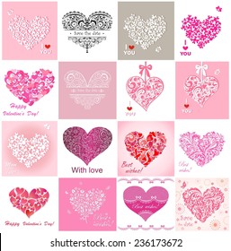 Greeting cards with hearts