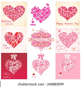 Greeting cards with hearts