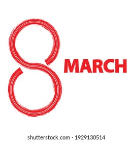 Greeting cards with infinity line. International womans day . 8 march . Handwritten lettering typography