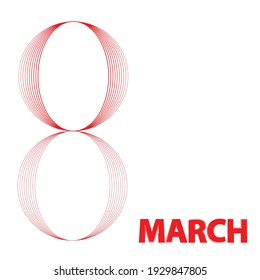 Greeting cards with infinity line. International womans day . 8 march . Handwritten lettering typography