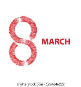 Greeting cards with line.International womans day . 8 march . Handwritten lettering typography