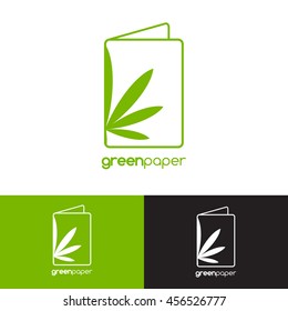 Greeting cards logo vector template. Invitation cards line icon. Green leaf eco concept.