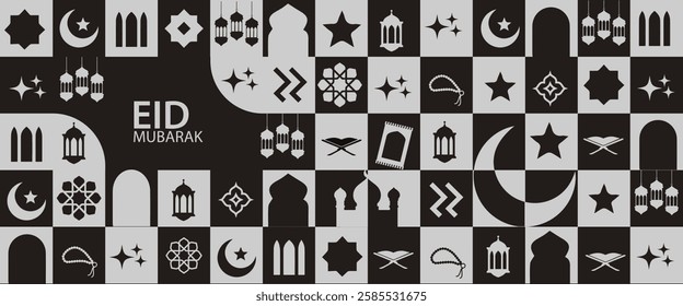 greeting cards Ramadan and Eid background with copy space,Eid Al-Fitr Mubarak, Ramadan Kareem, Islamic Style Greeting Background Collection Set with Arabic Ornaments