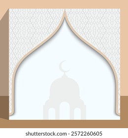 greeting cards Ramadan and Eid white background with copy space,Eid Al-Fitr Mubarak, Ramadan Kareem, Islamic Style Greeting Background Collection Set with Arabic Ornaments