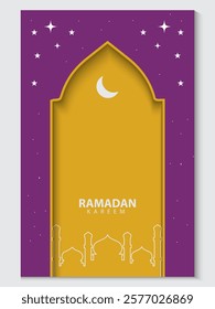 greeting cards Ramadan and Eid white background with copy space,Eid Al-Fitr Mubarak, Ramadan Kareem, Islamic Style Greeting Background Collection Set with Arabic Ornaments