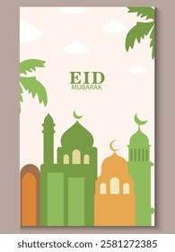  greeting cards Ramadan and Eid white background with copy space,Eid Al-Fitr Mubarak, Ramadan Kareem, Islamic Style Greeting Background Collection Set with Arabic Ornaments