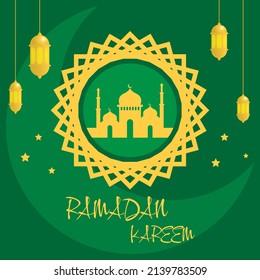 Greeting cards for Ramadan Kareem and Eid Mubarak. Suitable for Ramadan events