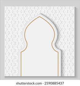 greeting cards Ramadan kareem and Eid  white background with copy space,Eid Al-Fitr Mubarak, Ramadan Kareem, Islamic Style Greeting Background Collection Set with Arabic Ornaments