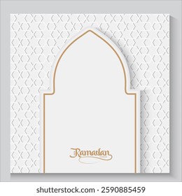 greeting cards Ramadan kareem and Eid  white background with copy space,Eid Al-Fitr Mubarak, Ramadan Kareem, Islamic Style Greeting Background Collection Set with Arabic Ornaments