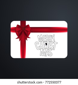 Greeting cards with red bow. Vector illustration