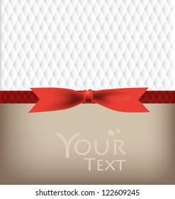 Greeting cards with red bows. Vector illustration.