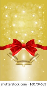 Greeting cards with red bows. Vector illustration