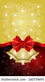 Greeting cards with red bows. Vector illustration 