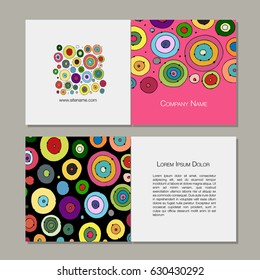 Greeting cards set, abstract circles design