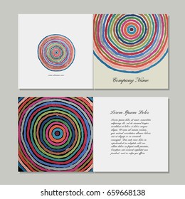 Greeting cards set, abstract circles design