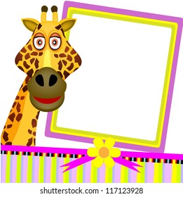greeting cards single giraffe of vector
