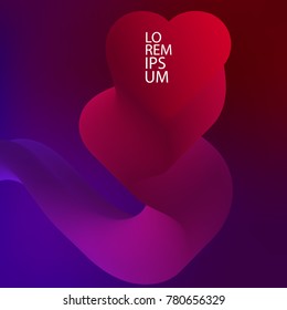 Greeting cards for Valentine s Day. Abstract colorful design on the cover in the shape of a heart, Vector eps 10